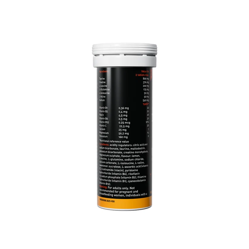 Back of the Fast&Up NightOut tube with nutritional information and ingredients