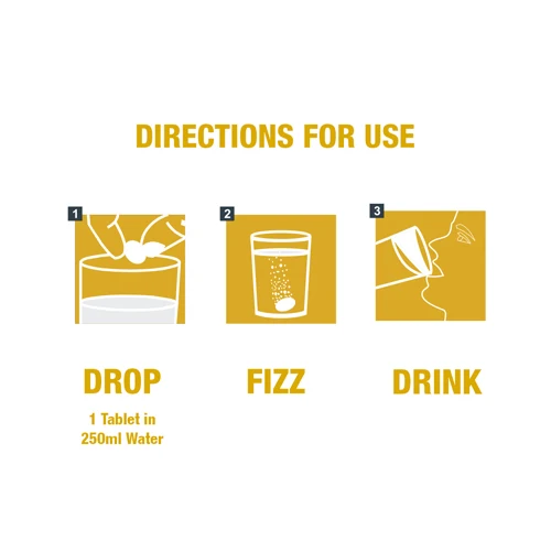 Directions for use: drop, fizz, drink