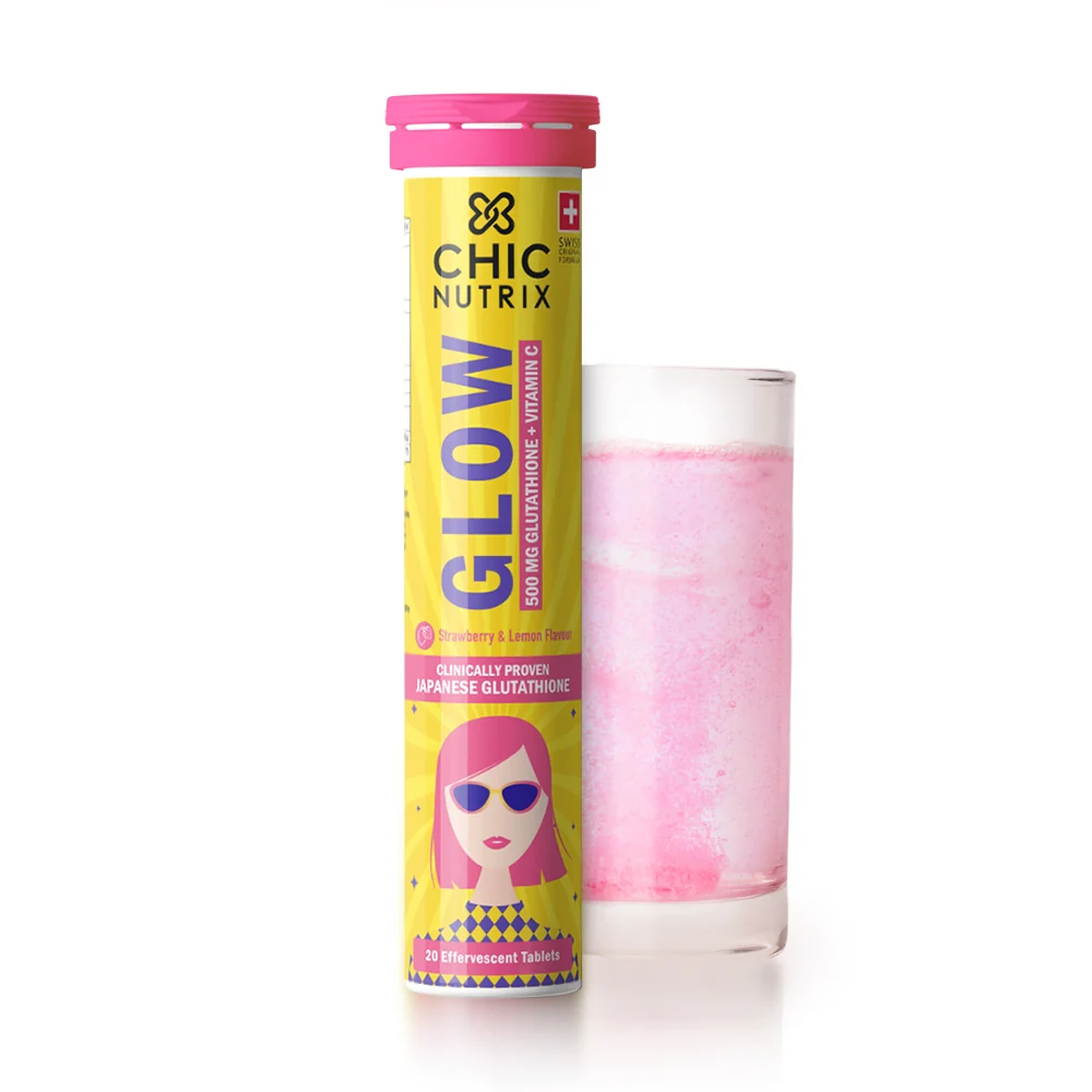 Glow Glutathione Tablets for Skin Brightening Strawberry & Lemon