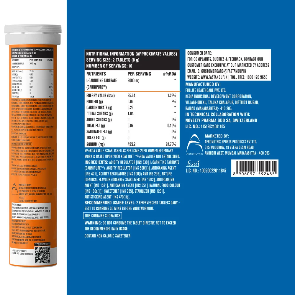Lean Body nutritional information panel