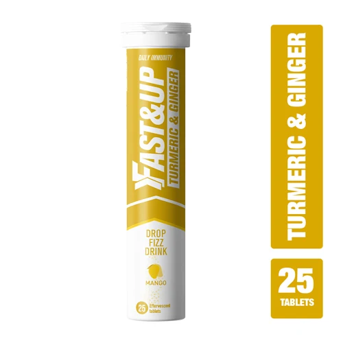 Fast&Up Turmeric & Ginger 25 effervescent tablets tube, mango flavour